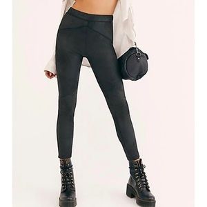Free People vegan midnight suede legging
